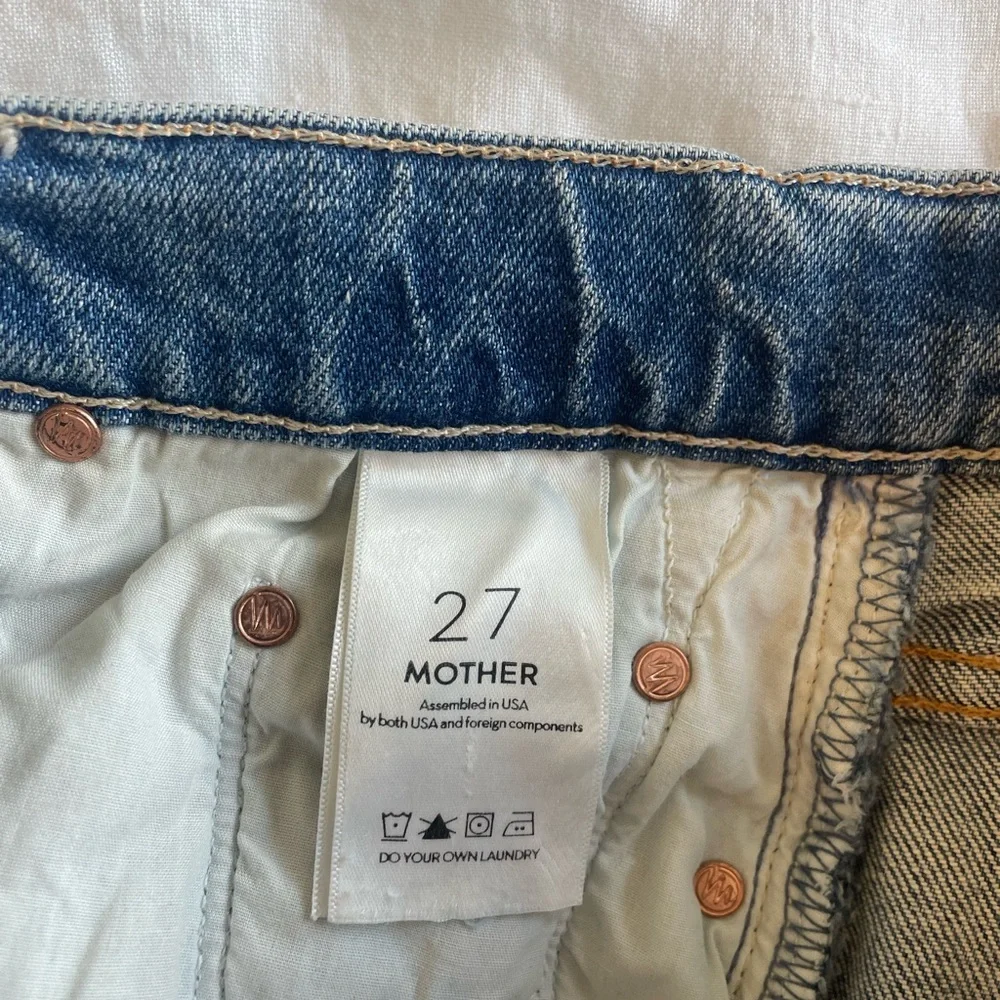 MOTHER Blue Distressed Denim Mini Skirt - Picture 5 of 5